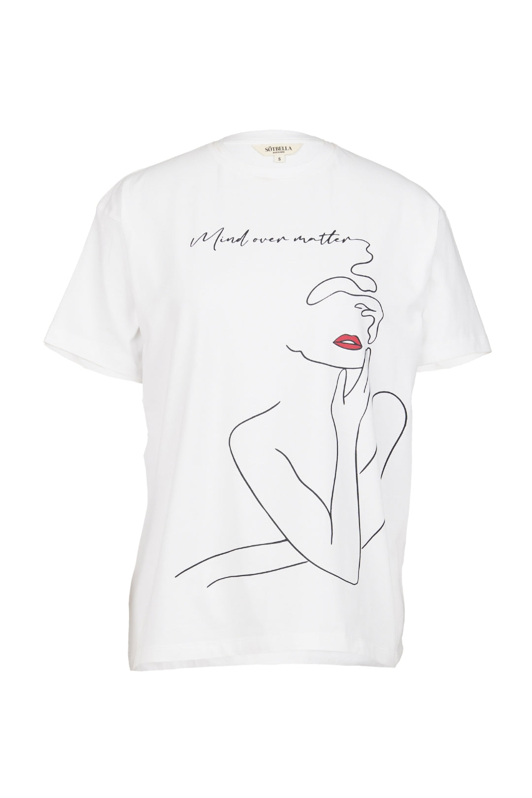 ABSTRACT  LINE ART WHITE TEE