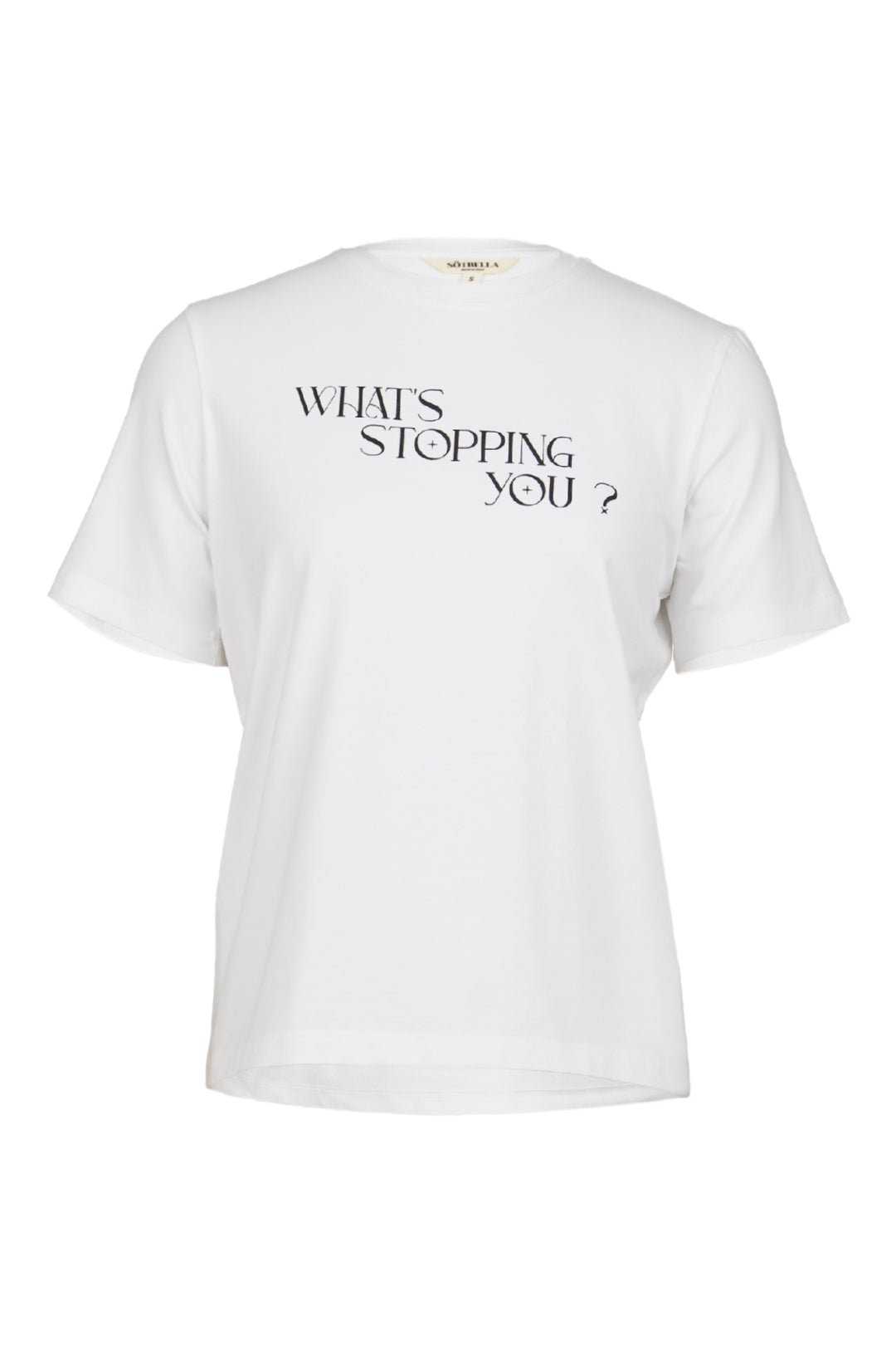WHITE TEXT LOGO TEE