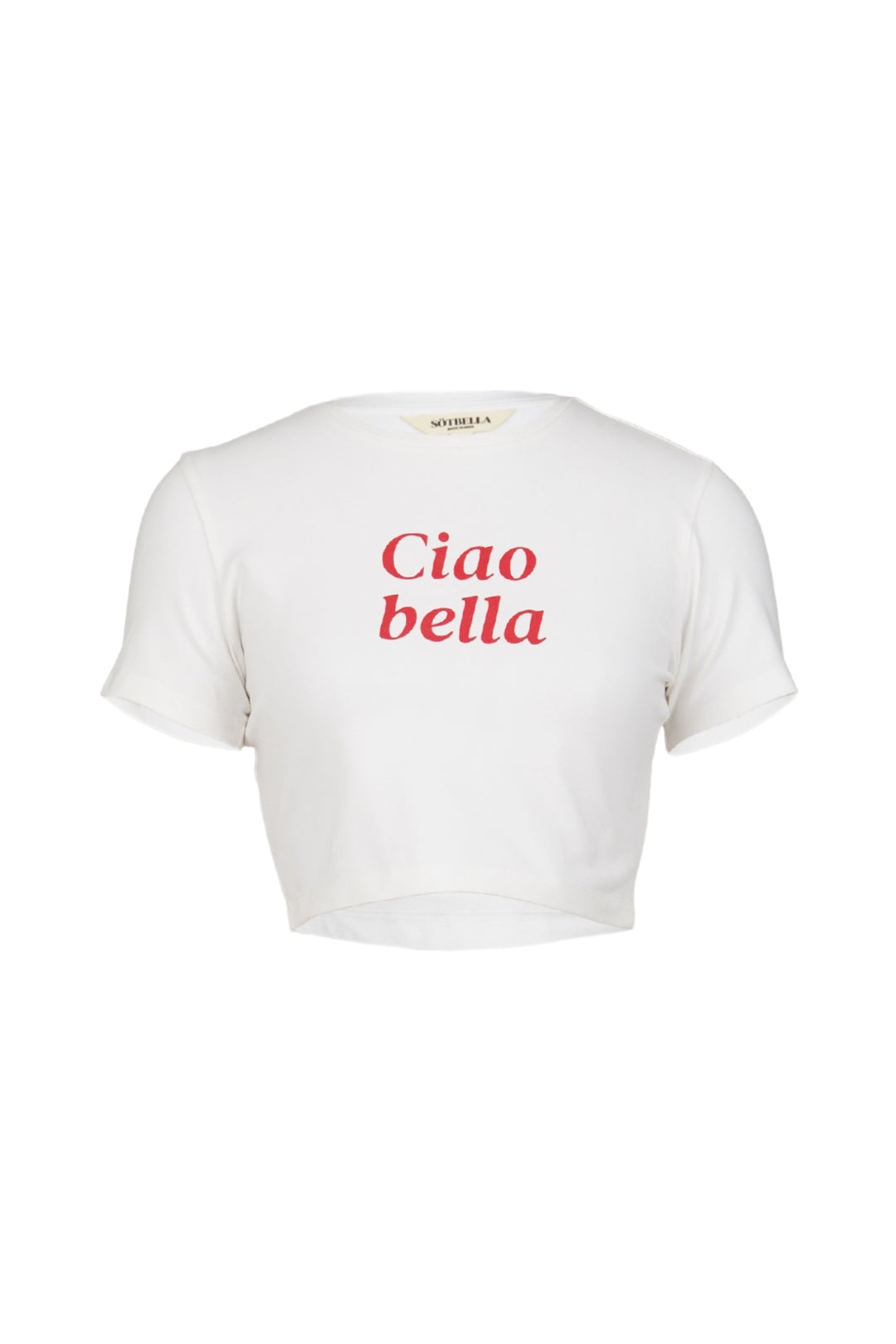 WHITE CIAO BELLA CROPPED TEE