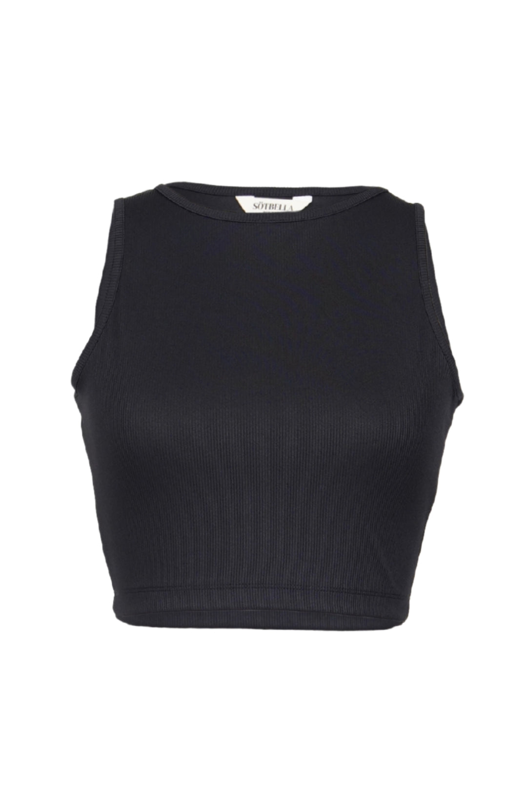 BASIC BLACK SLEEVELESS CROP TOP
