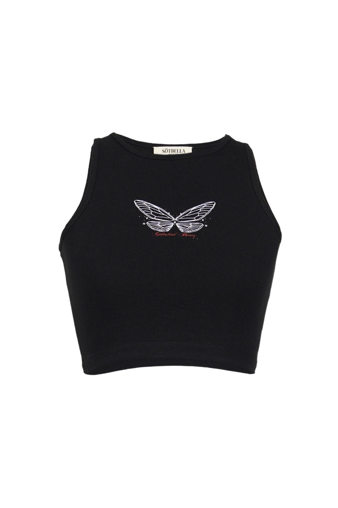 BLACK BUTTERFLY CROPPED TOP