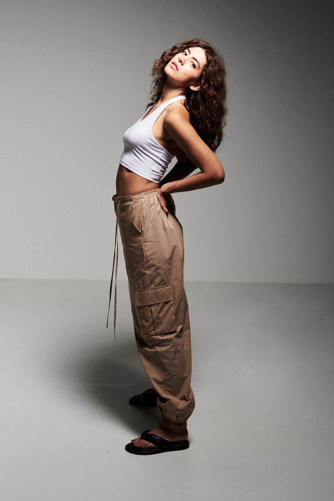 Set Of Halter Neck Top With Cargo Pants