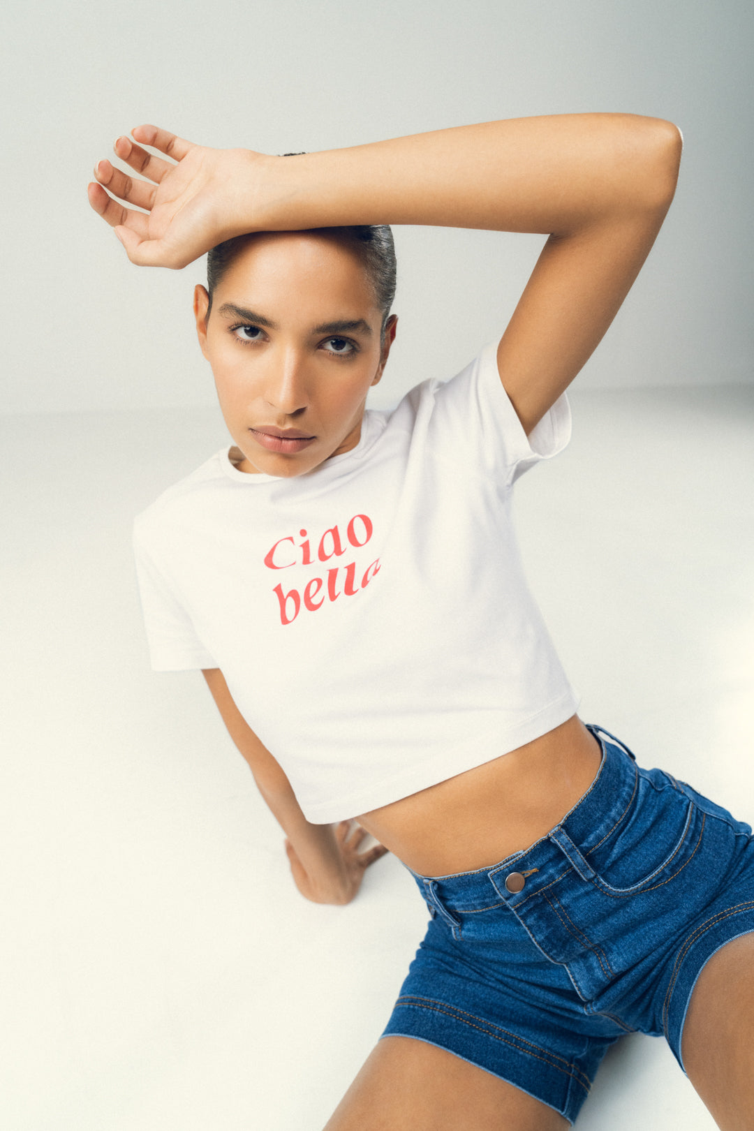 HIGH RISE INDIGO SHORTS