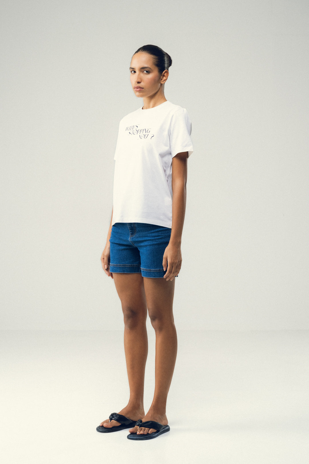 WHITE TEXT LOGO TEE
