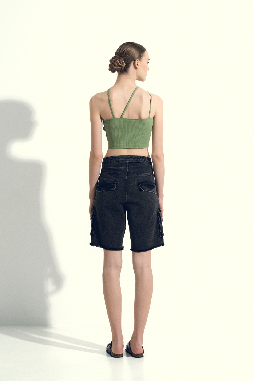 SAGE GREEN STRAPPY CROP TOP