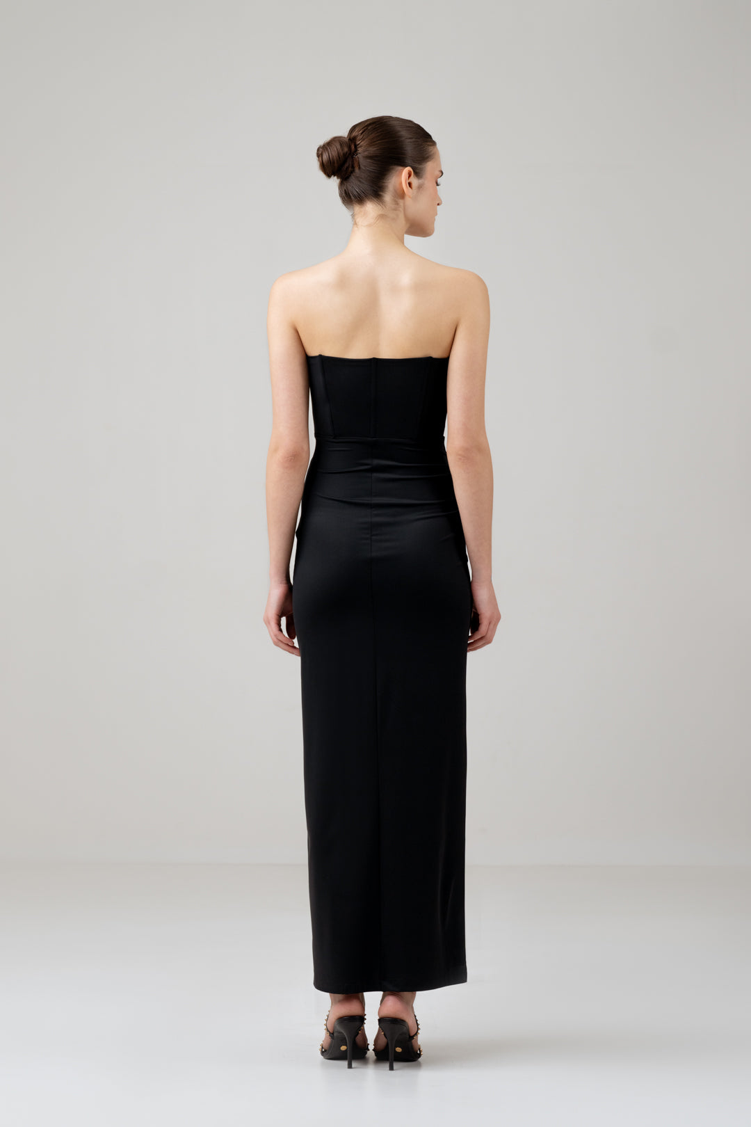 LOVE BUSTIER CORSET DRESS WITH FRONT SLIT