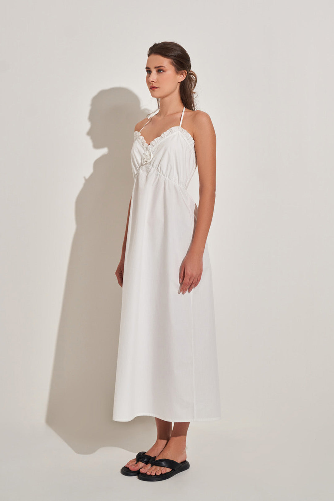 WHITE ROSE DELICATE MAXI DRESS