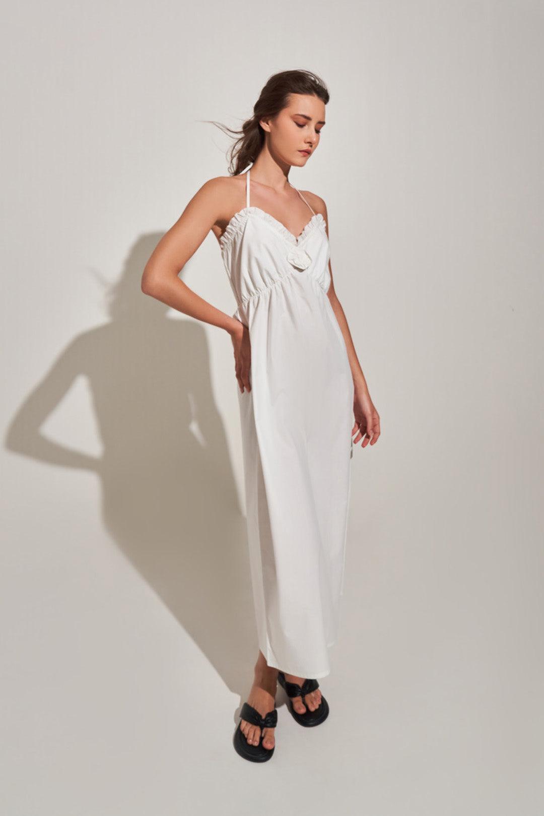 WHITE ROSE DELICATE MAXI DRESS