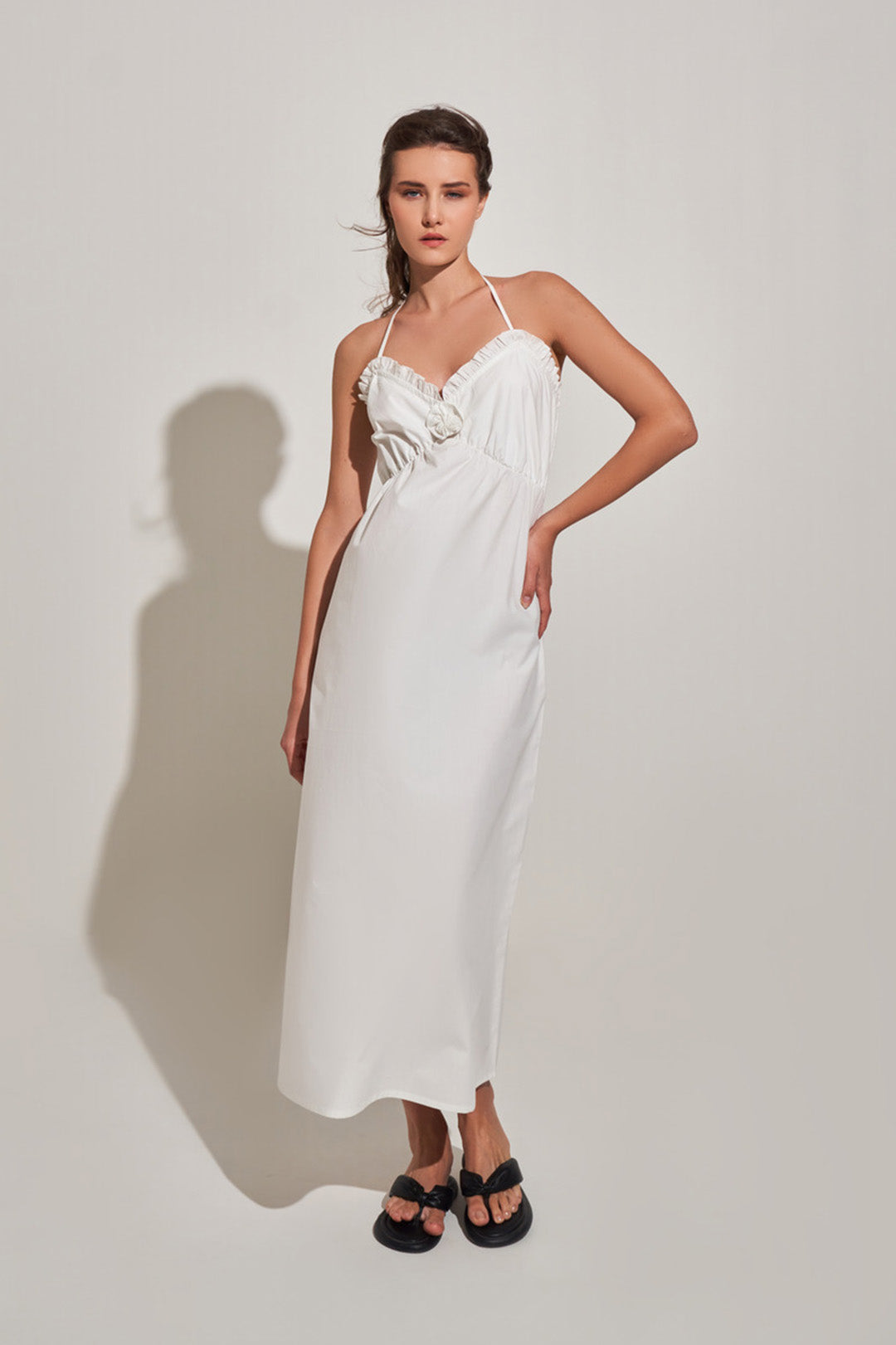 WHITE ROSE DELICATE MAXI DRESS