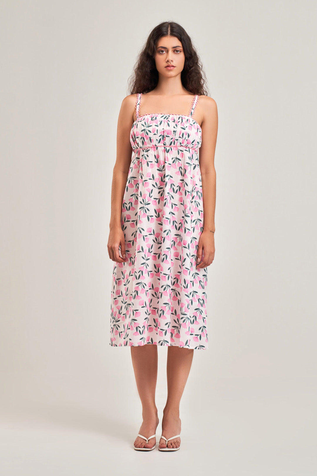 FLORAL EMIRE A-LINE DRESS