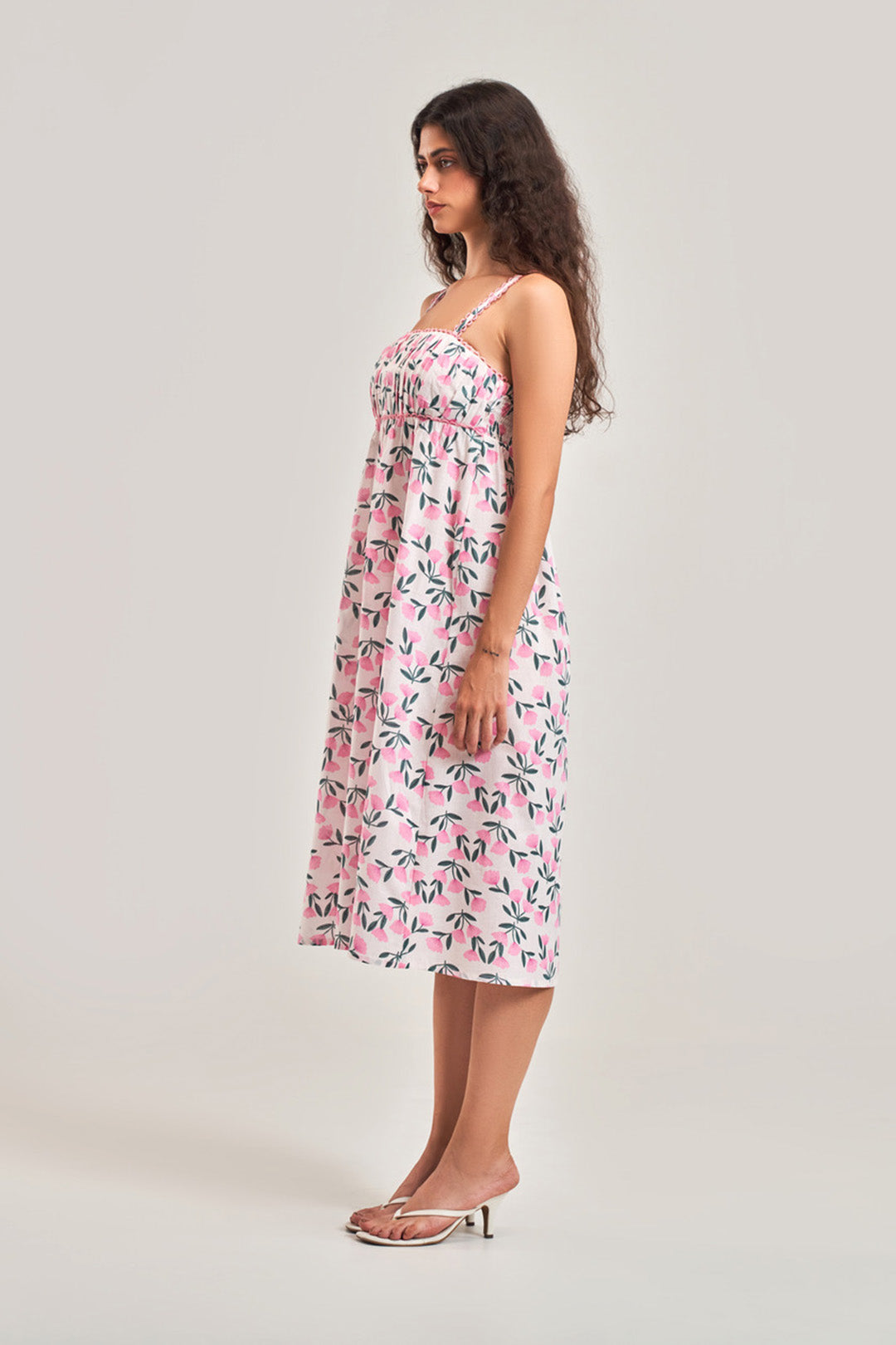 FLORAL EMIRE A-LINE DRESS
