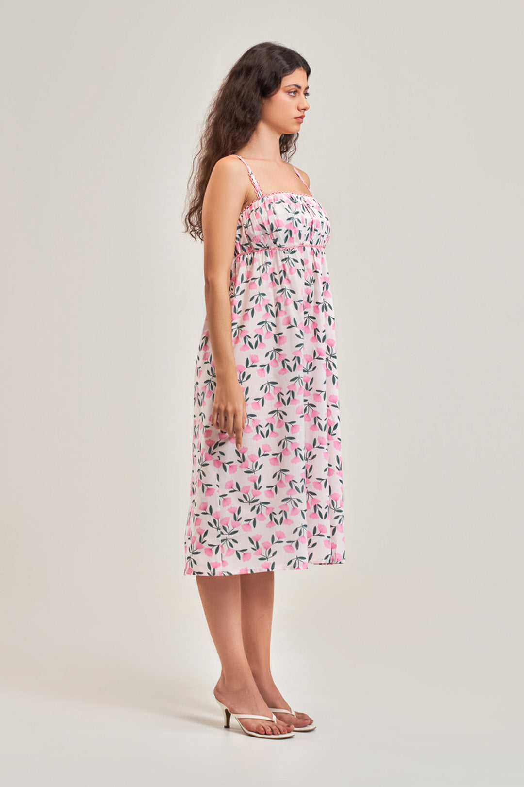 FLORAL EMIRE A-LINE DRESS