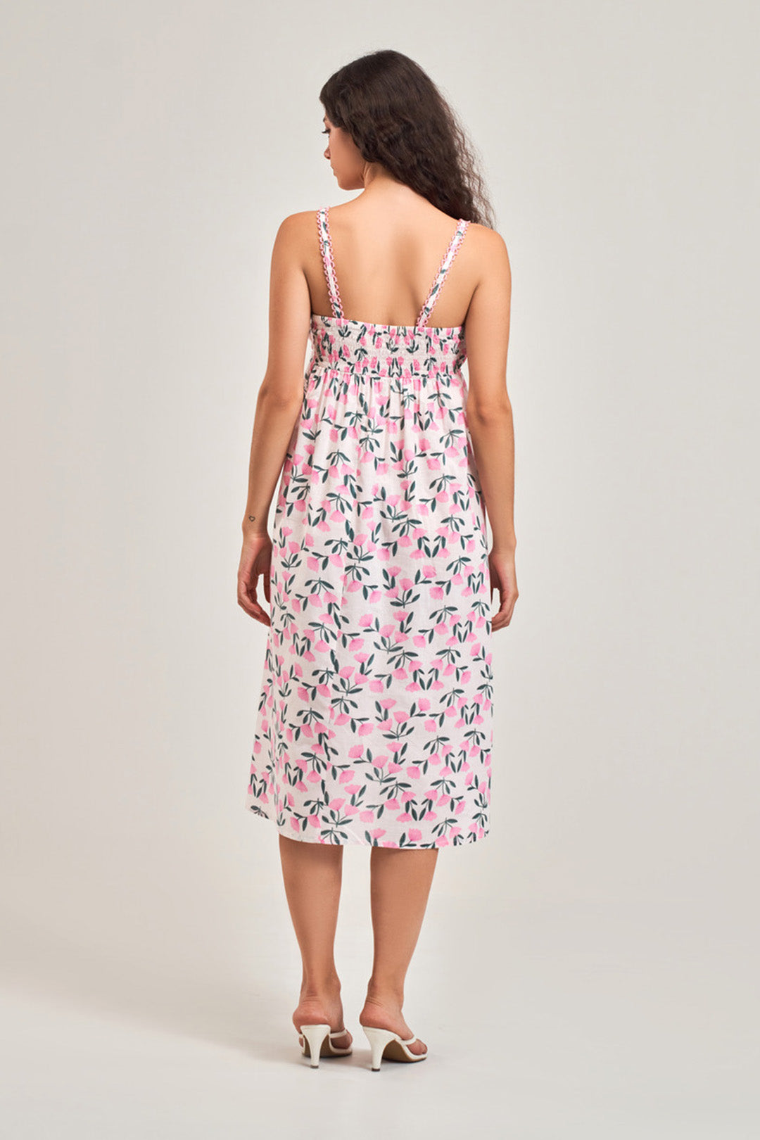 FLORAL EMIRE A-LINE DRESS