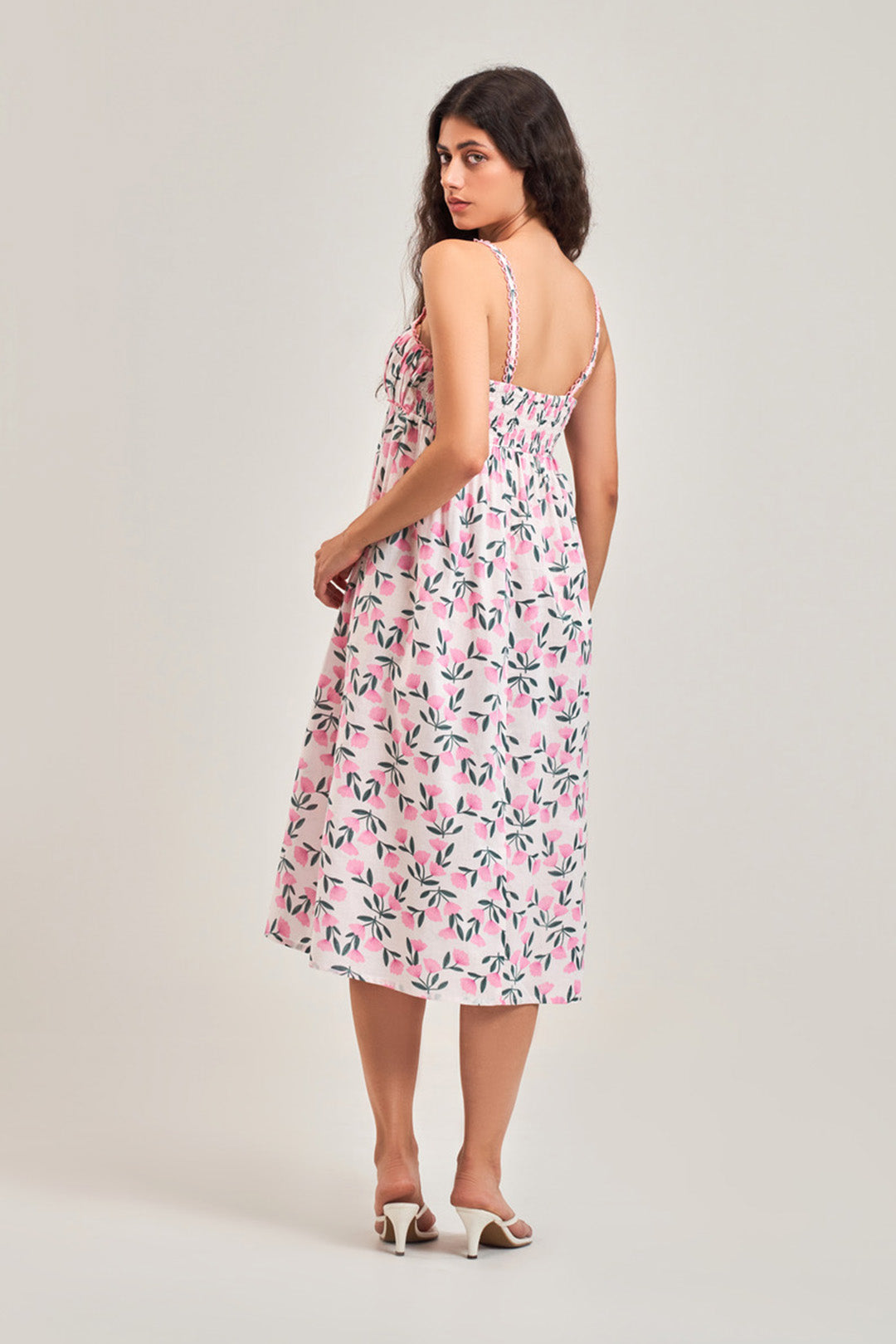 FLORAL EMIRE A-LINE DRESS
