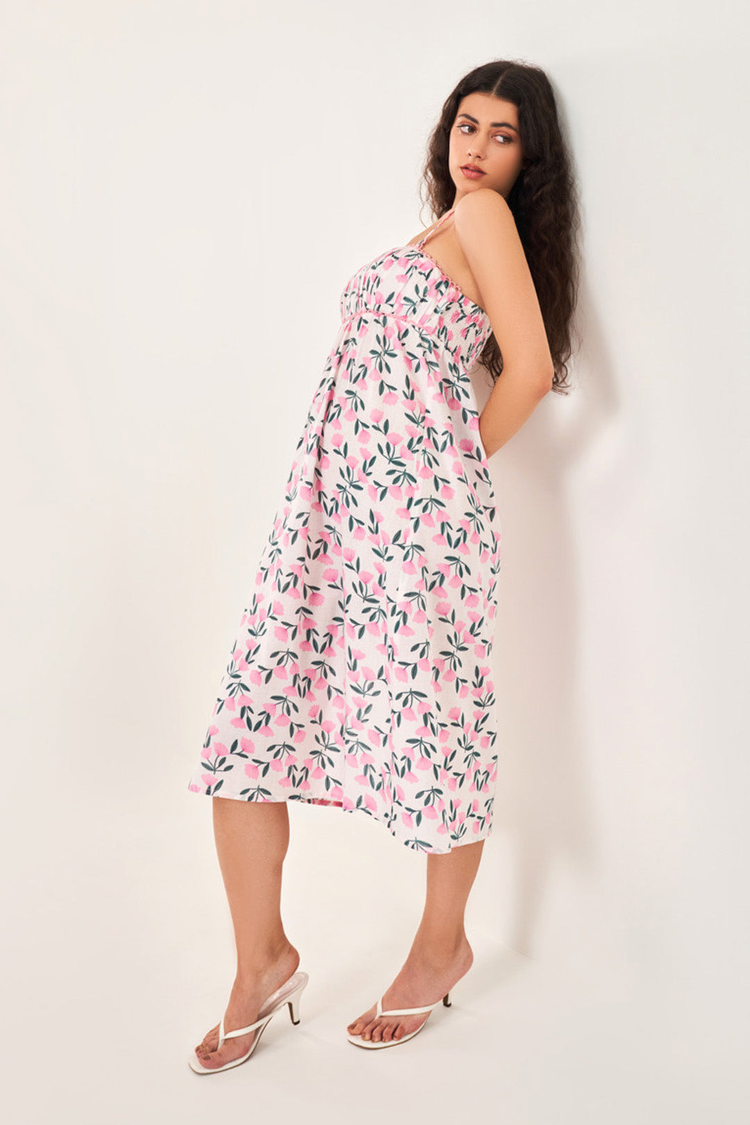 FLORAL EMIRE A-LINE DRESS