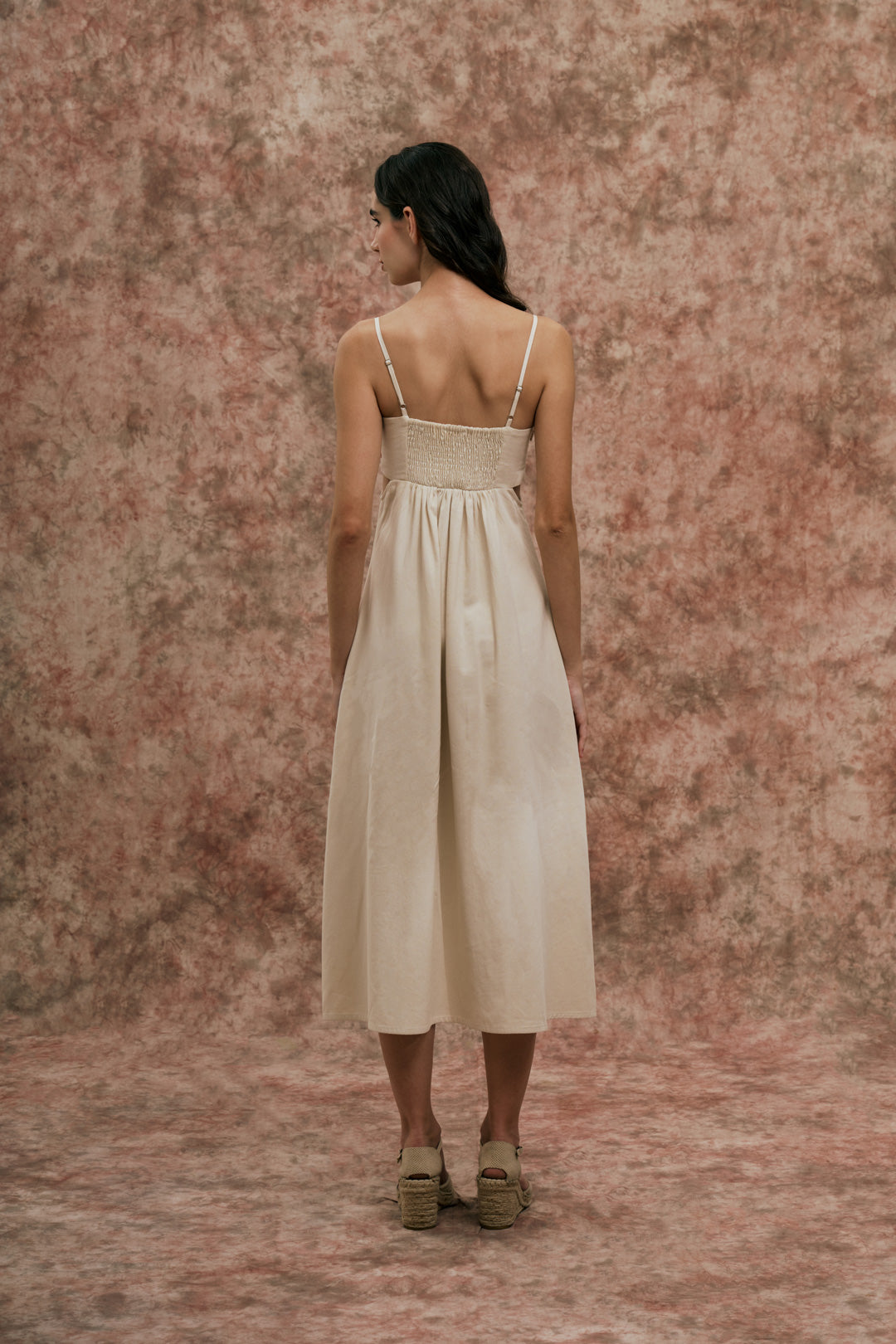 IVORY DRESS WITH SEASHELL AND BEAD DETAIL