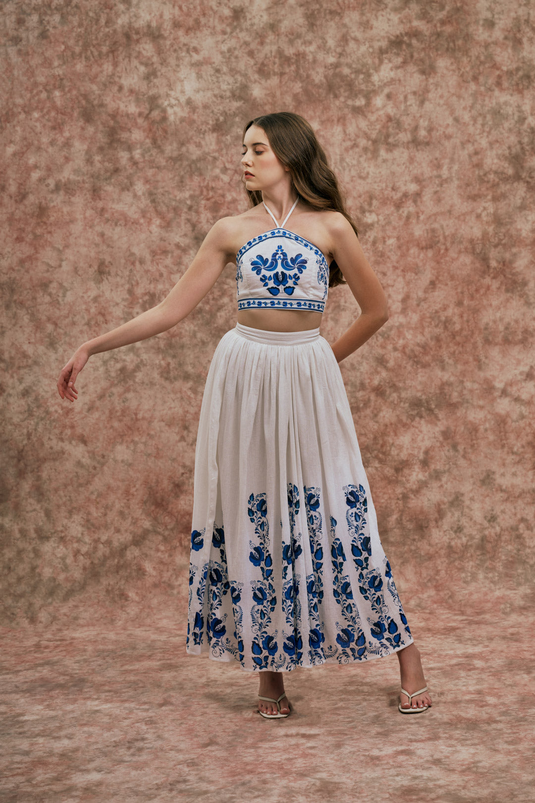 PORCELAIN BLOOM HALTER CO-ORD SET