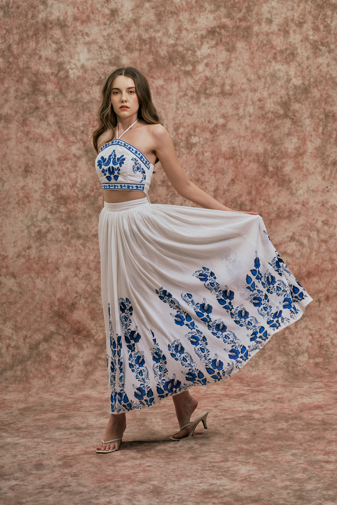 PORCELAIN BLOOM HALTER CO-ORD SET