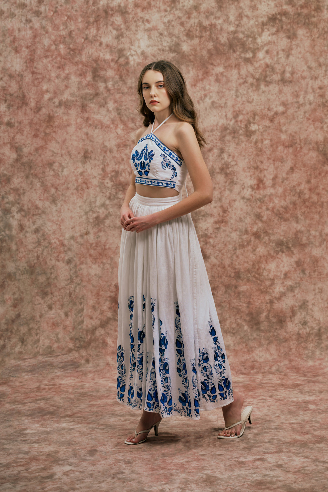 PORCELAIN BLOOM HALTER CO-ORD SET