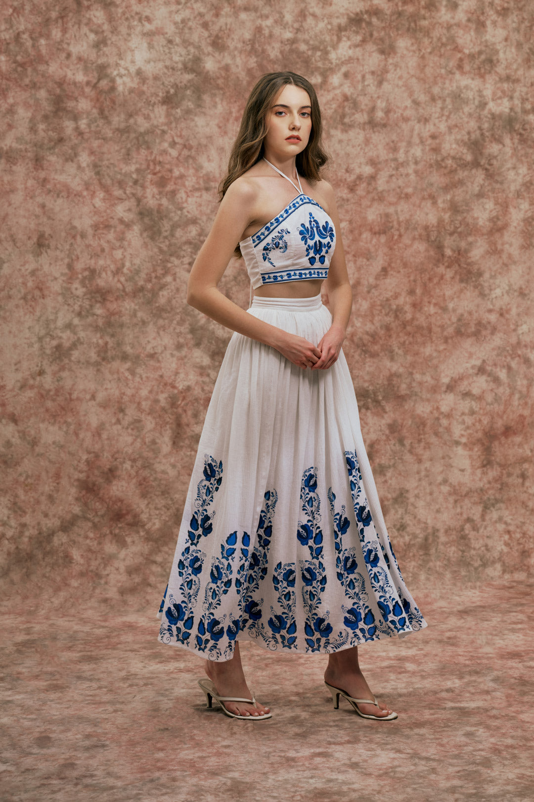 PORCELAIN BLOOM HALTER CO-ORD SET