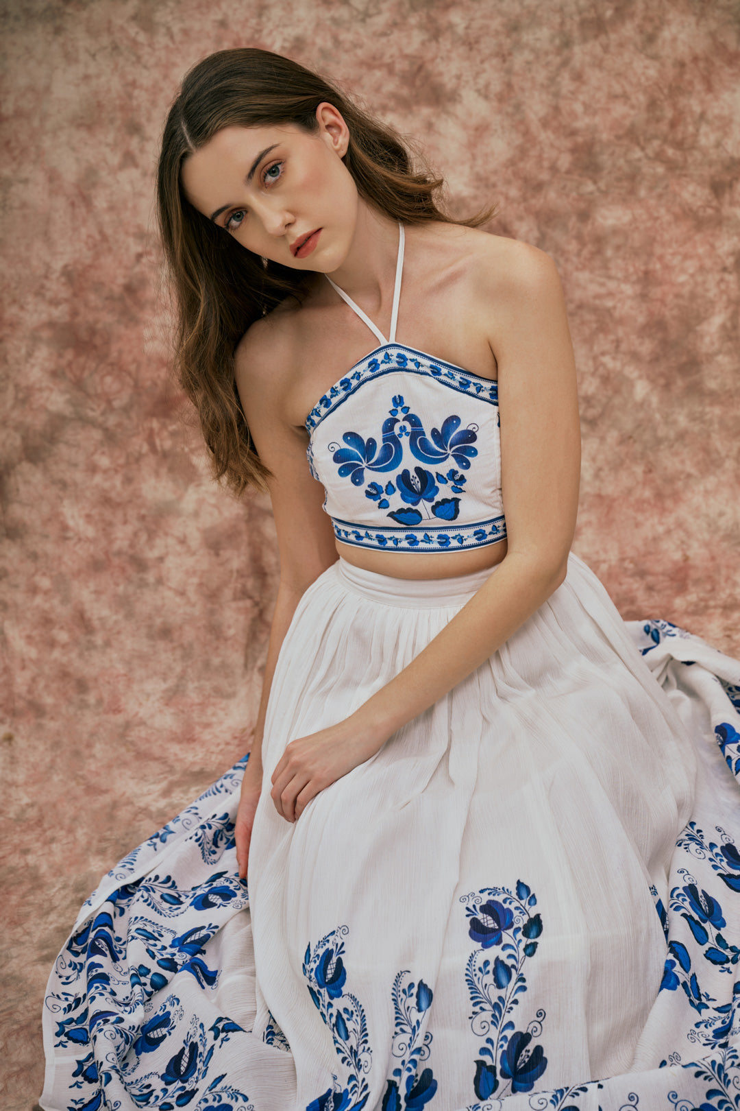 PORCELAIN BLOOM HALTER CO-ORD SET