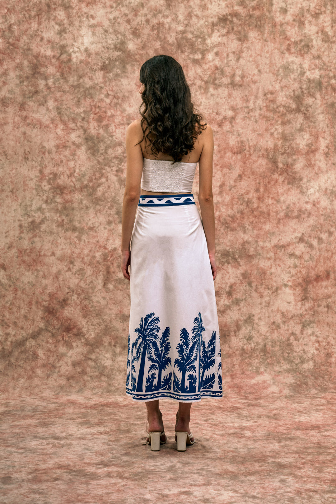 PALM MOTIF HALTER CO-ORD SET