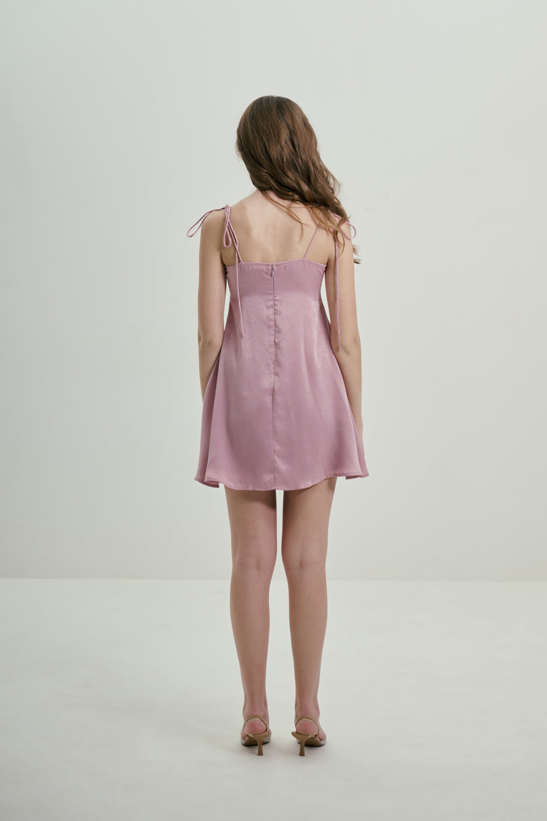 PINK MINI DRESS WITH SHELL BUST DETAIL