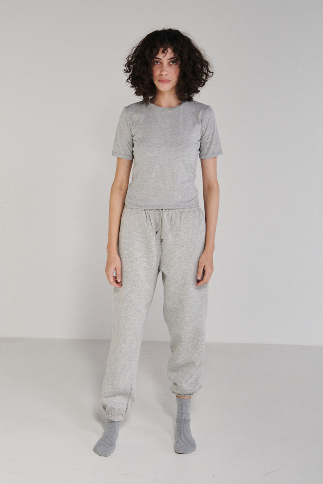 Grainy Grey T-Shirt With Pyjama's