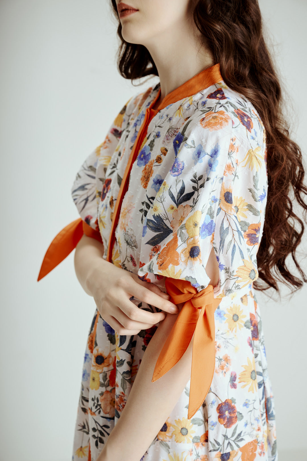 FLORAL PUFF MINI DRESS