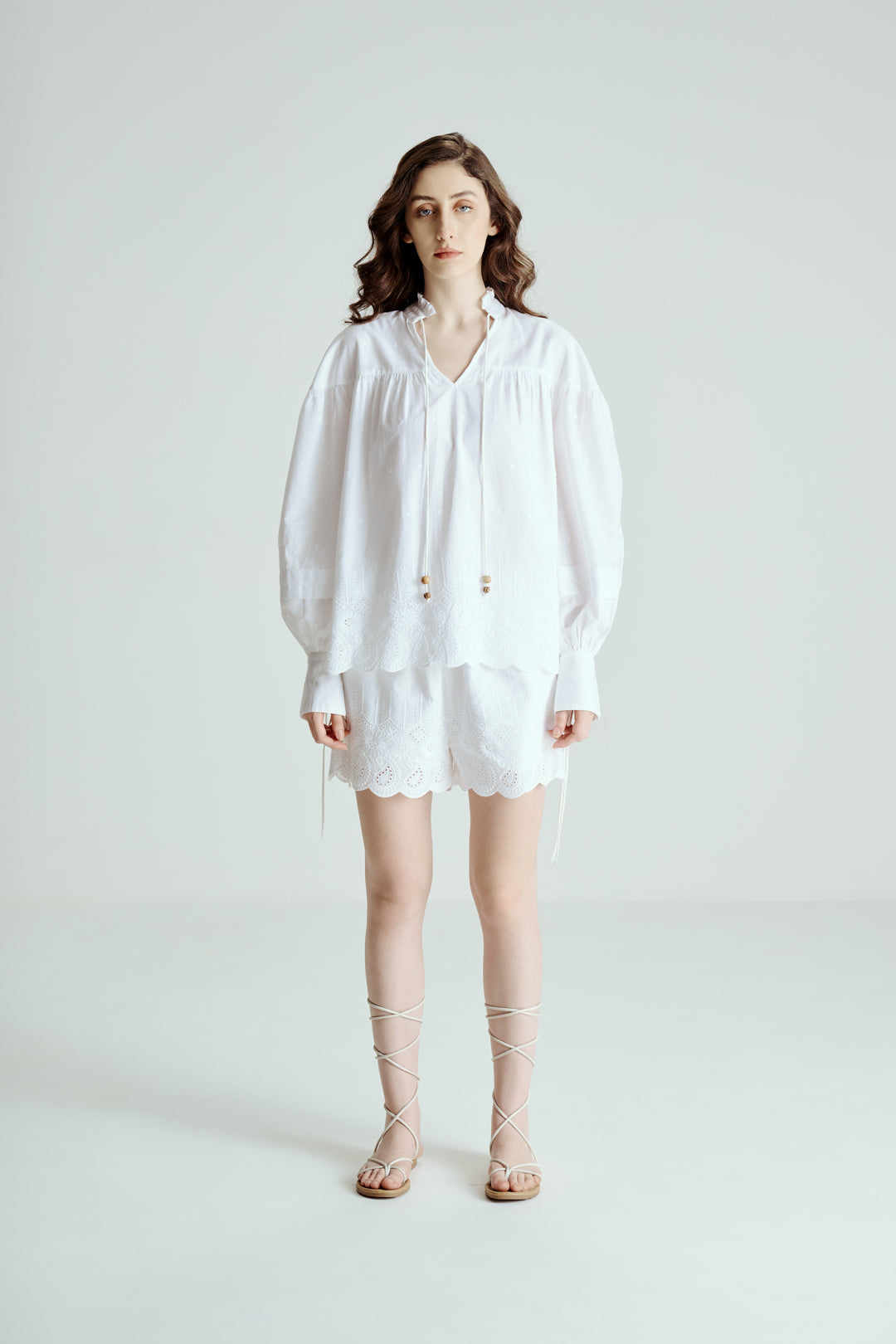 EMBROIDERED TUNIC AND SHORTS CO-ORD SET