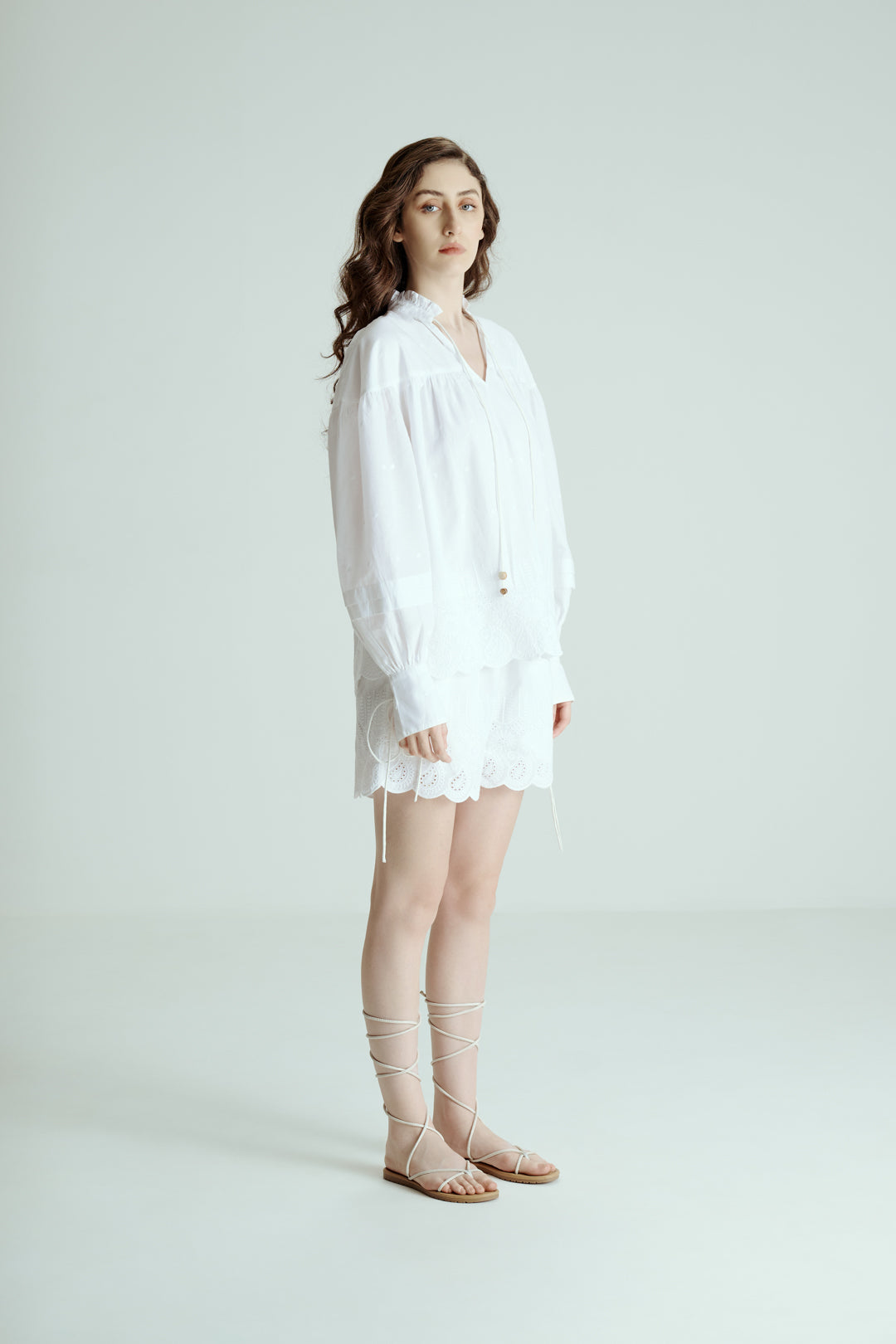 EMBROIDERED TUNIC AND SHORTS CO-ORD SET