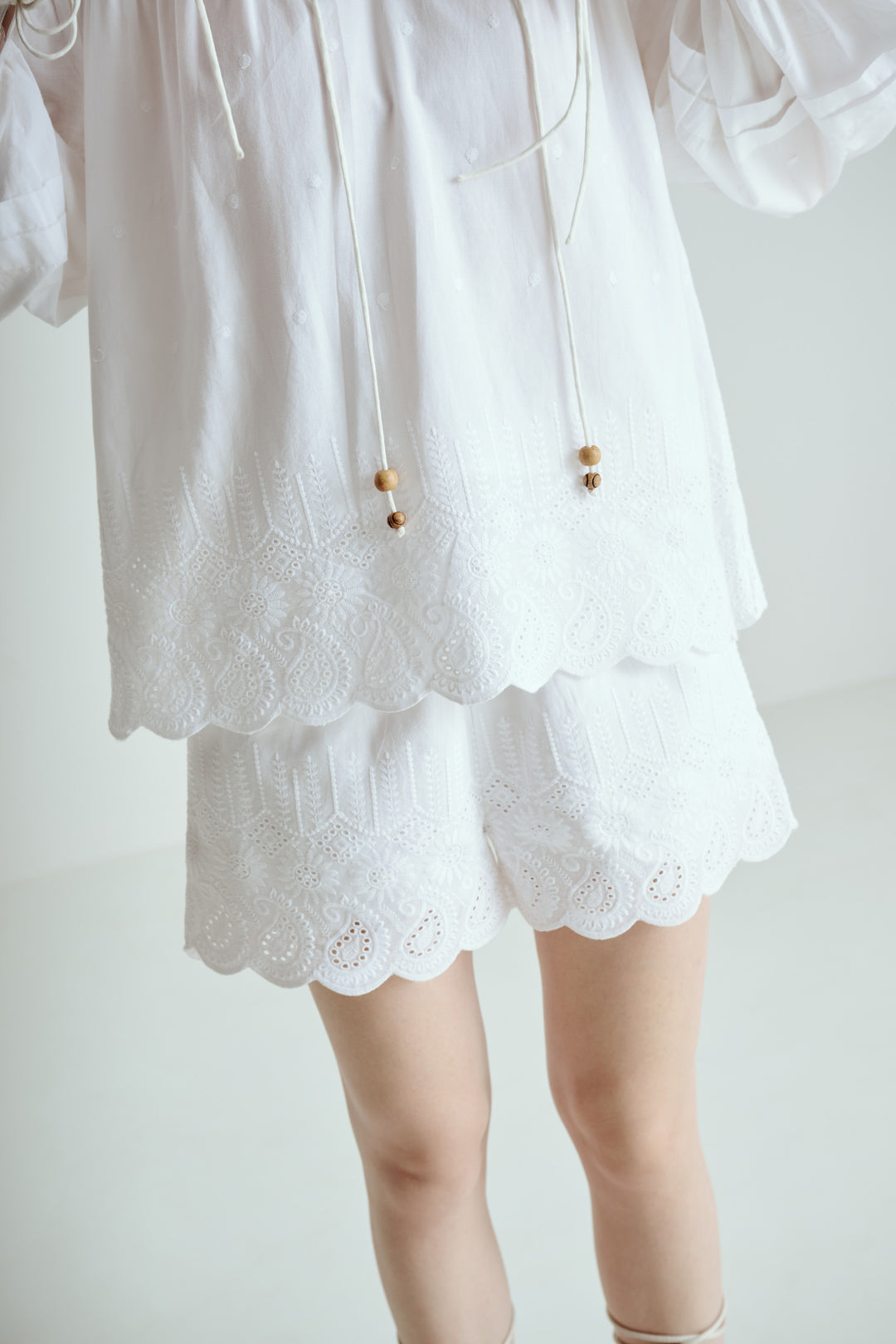 EMBROIDERED TUNIC AND SHORTS CO-ORD SET