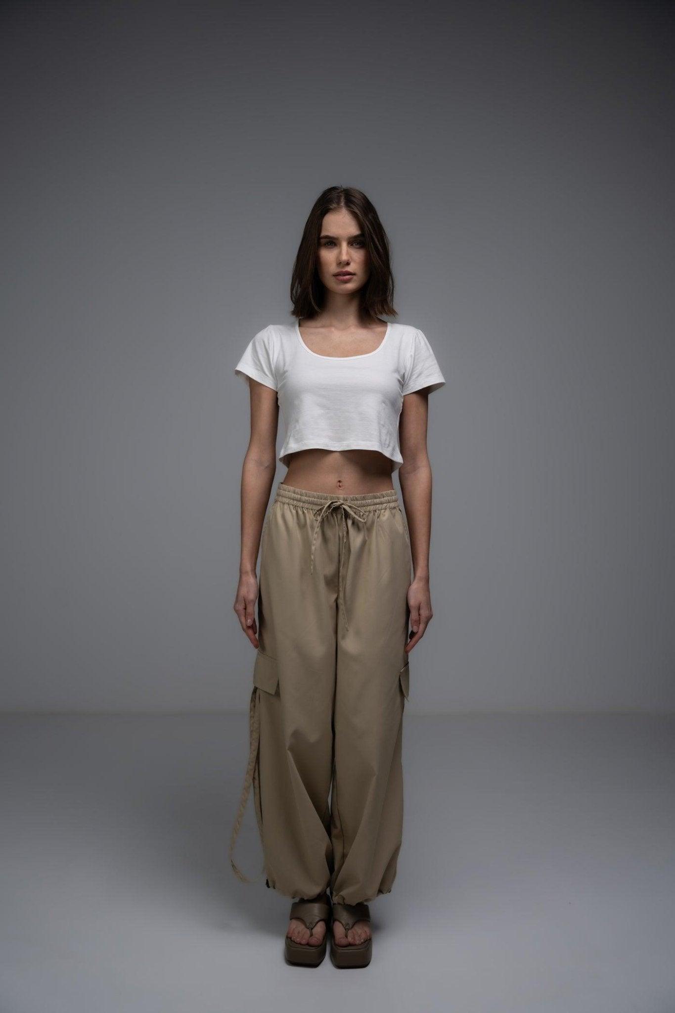 BEIGE BAGGY FIT CARGO - Sotbella