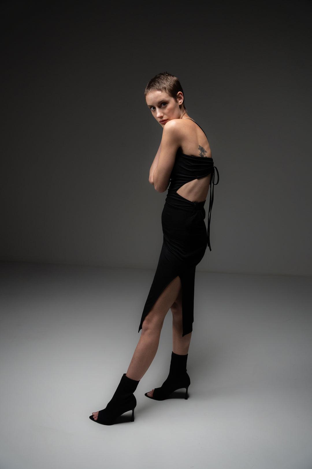 Black Cut Out Dress - Sotbella