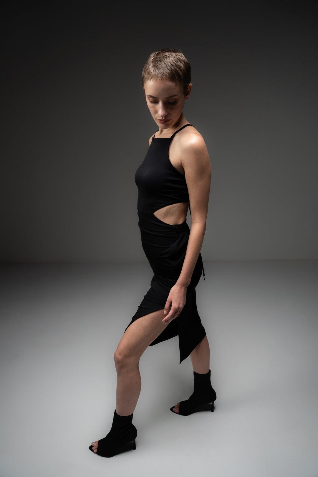 Black Cut Out Dress - Sotbella