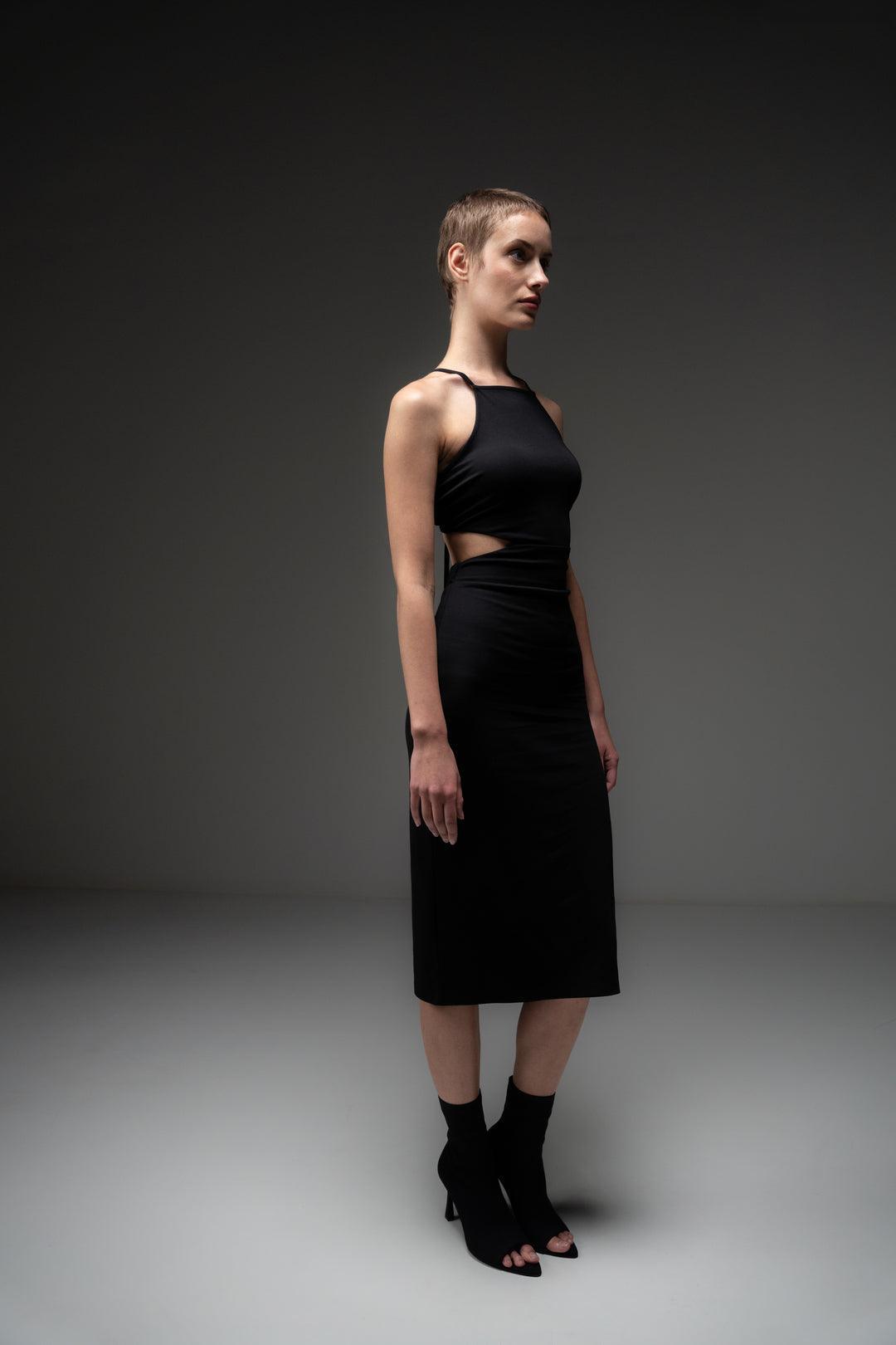 Black Cut Out Dress - Sotbella