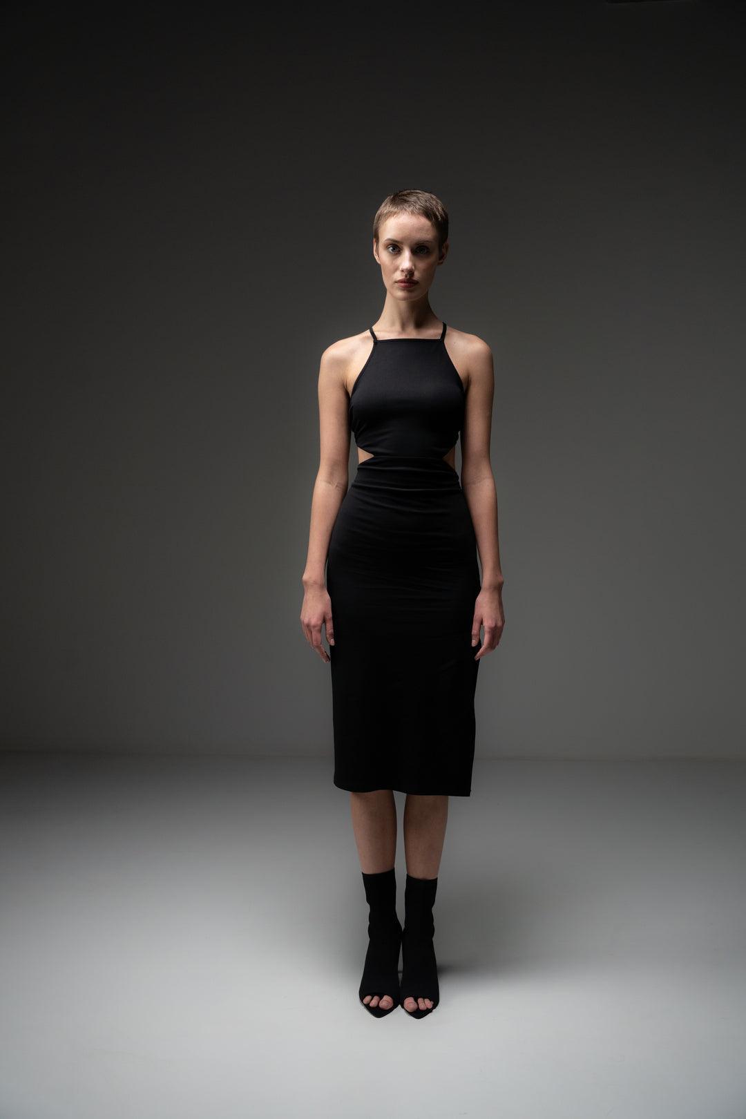 Black Cut Out Dress - Sotbella