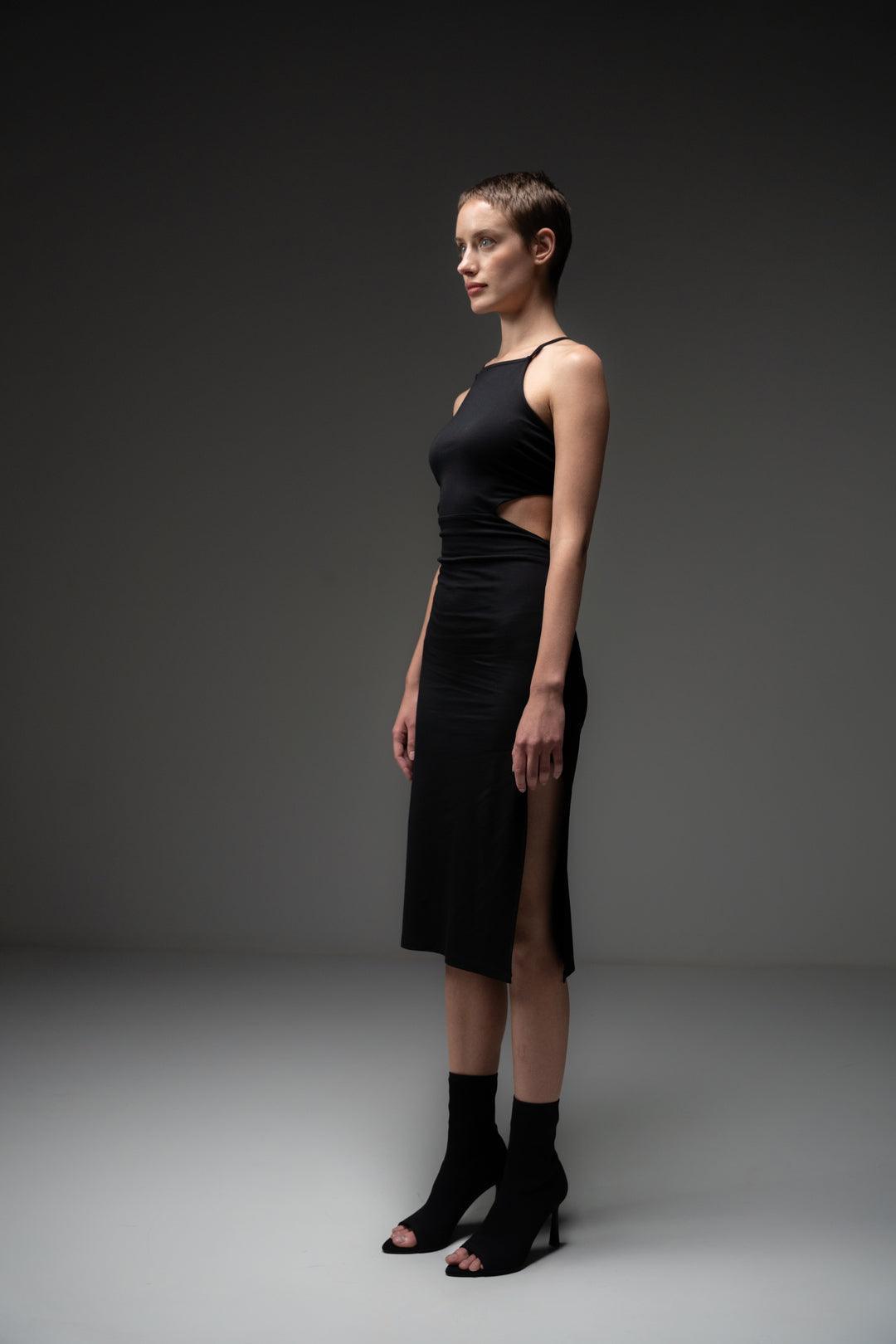 Black Cut Out Dress - Sotbella