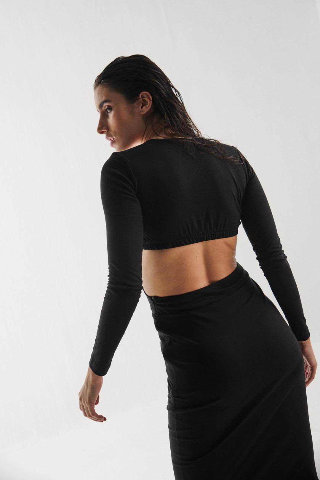 Black Cut Out Dress - Sotbella