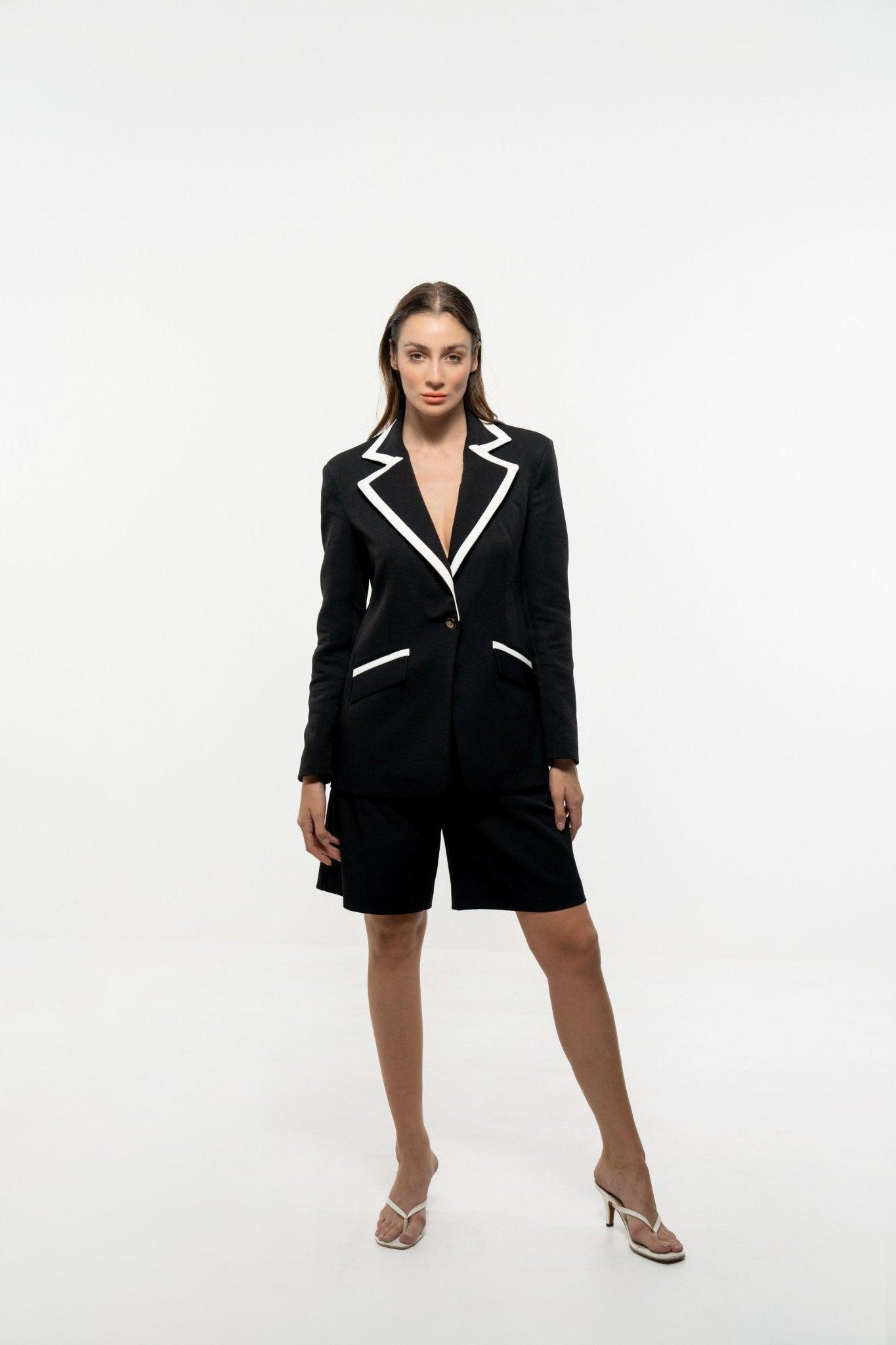 BLACK FORMAL WIDE SHORTS - Sotbella