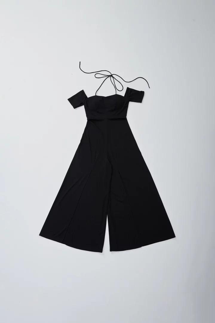 Black Jumpsuit With Slits - Sotbella