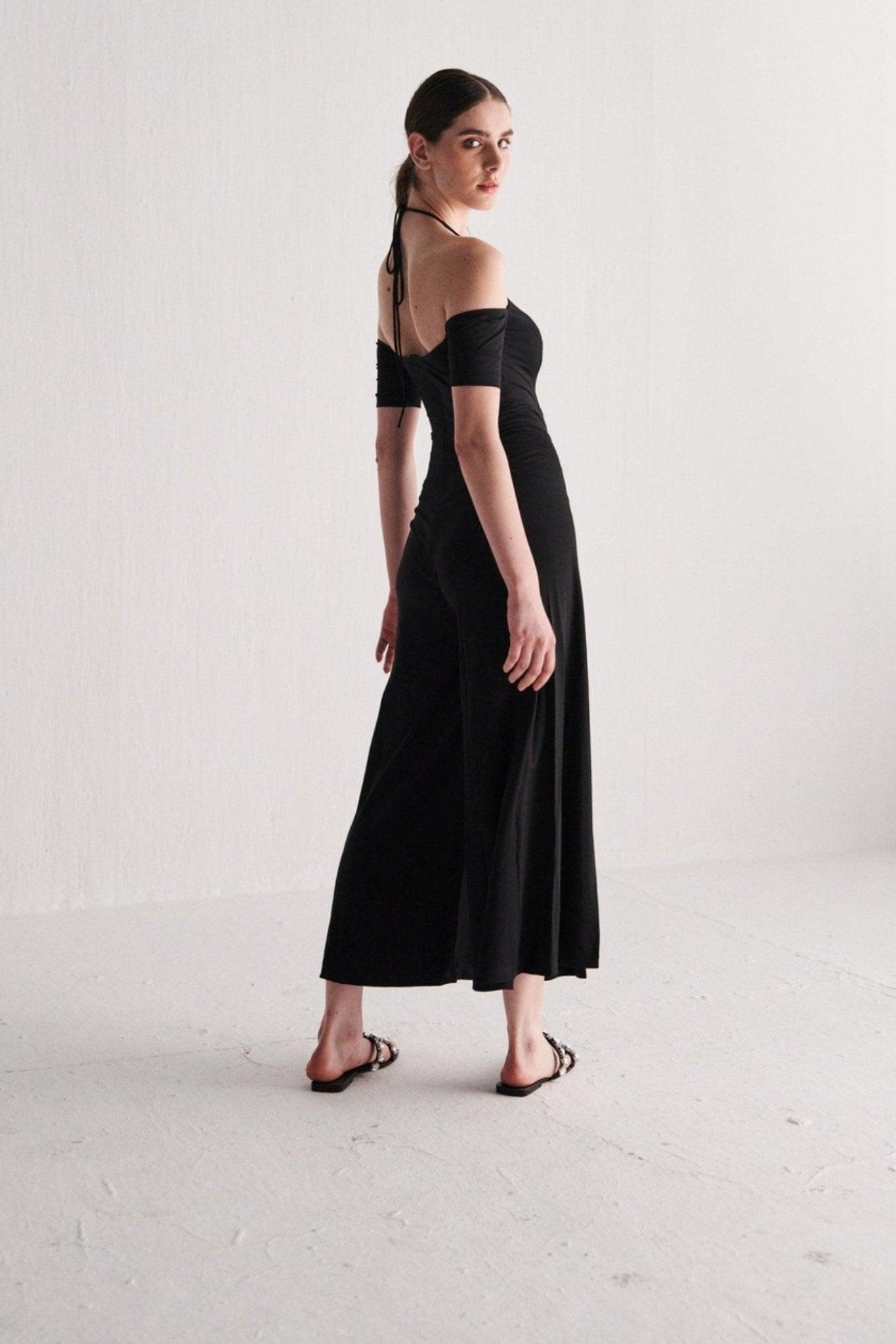 Black Jumpsuit With Slits - Sotbella