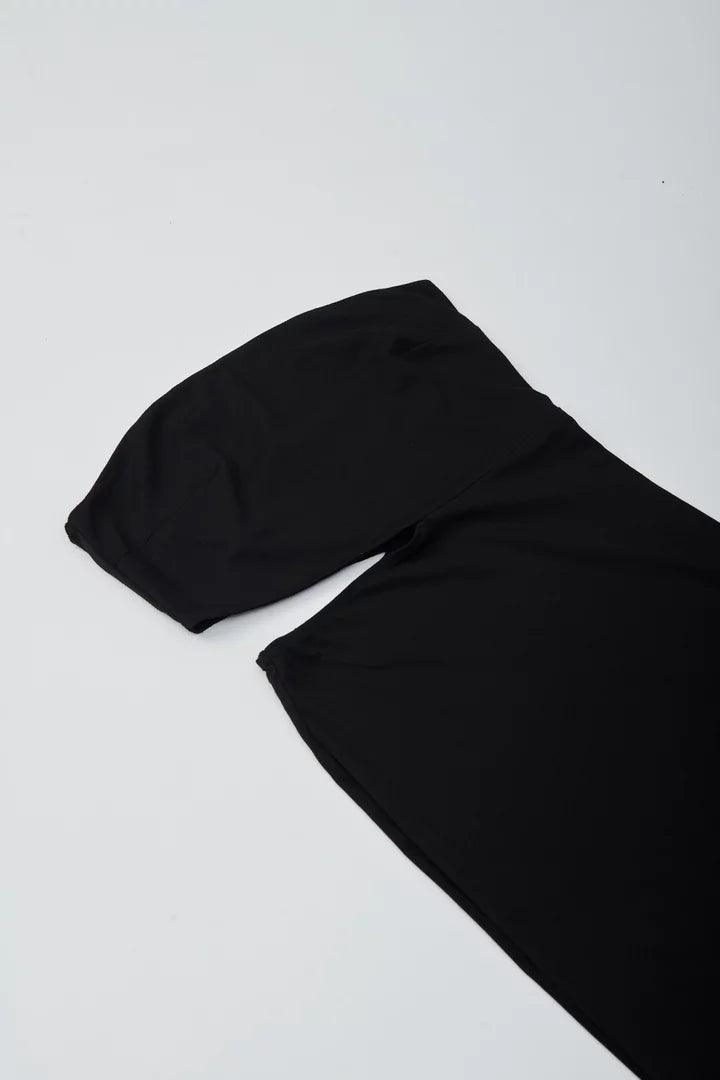 Black Off Shoulder Cut Out Dress - Sotbella