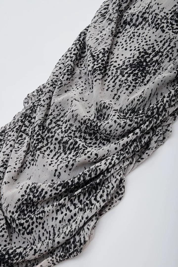 Black Ruched Bodycon Dress - Sotbella