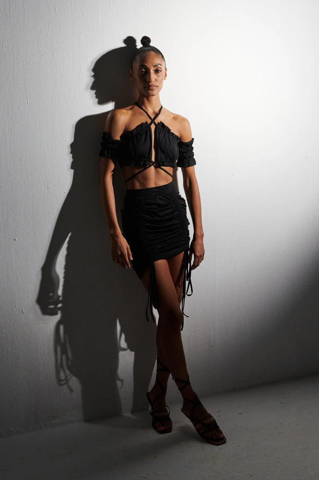 Black Ruched Co-Ord Set