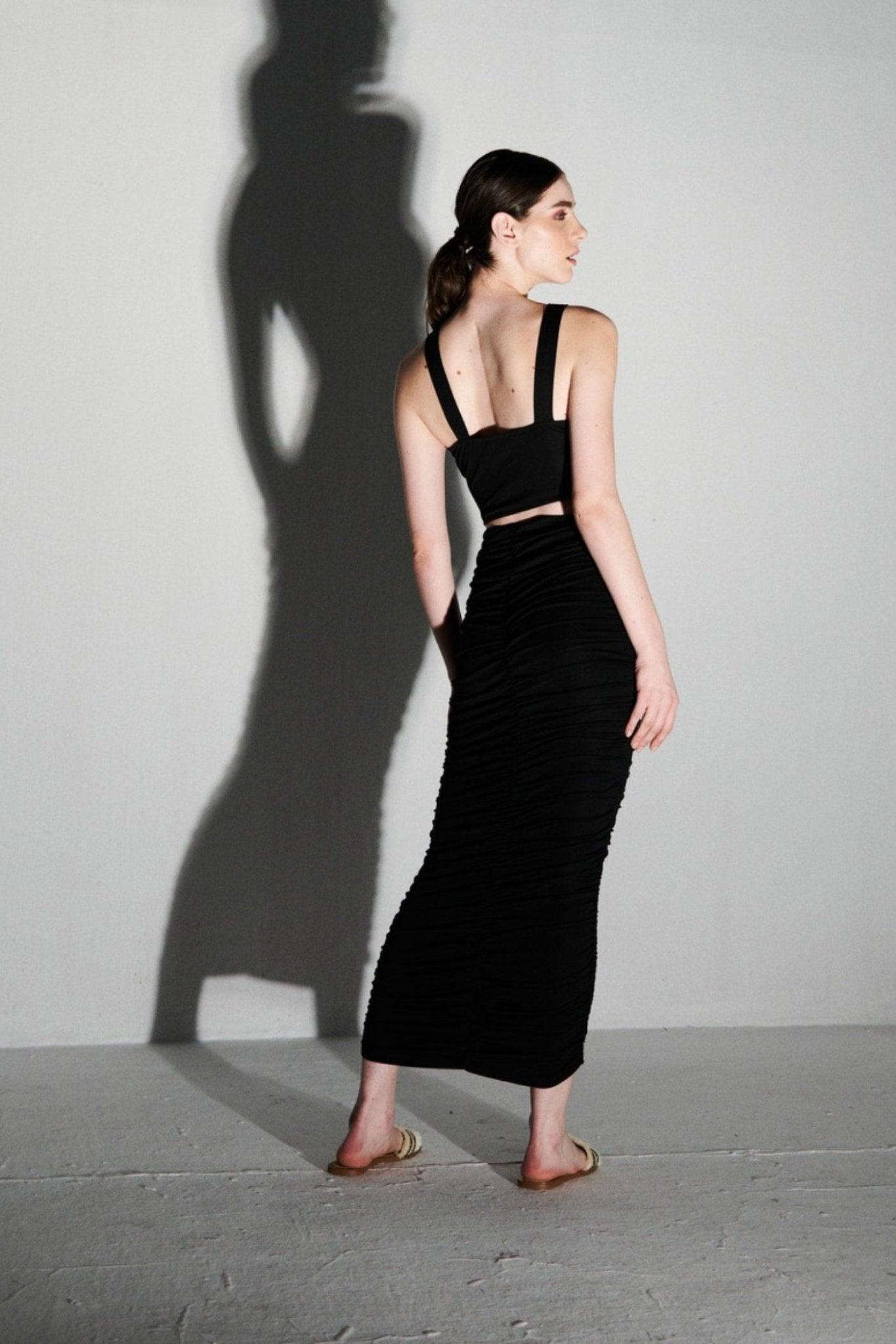 Black Ruched Skirt - Sotbella