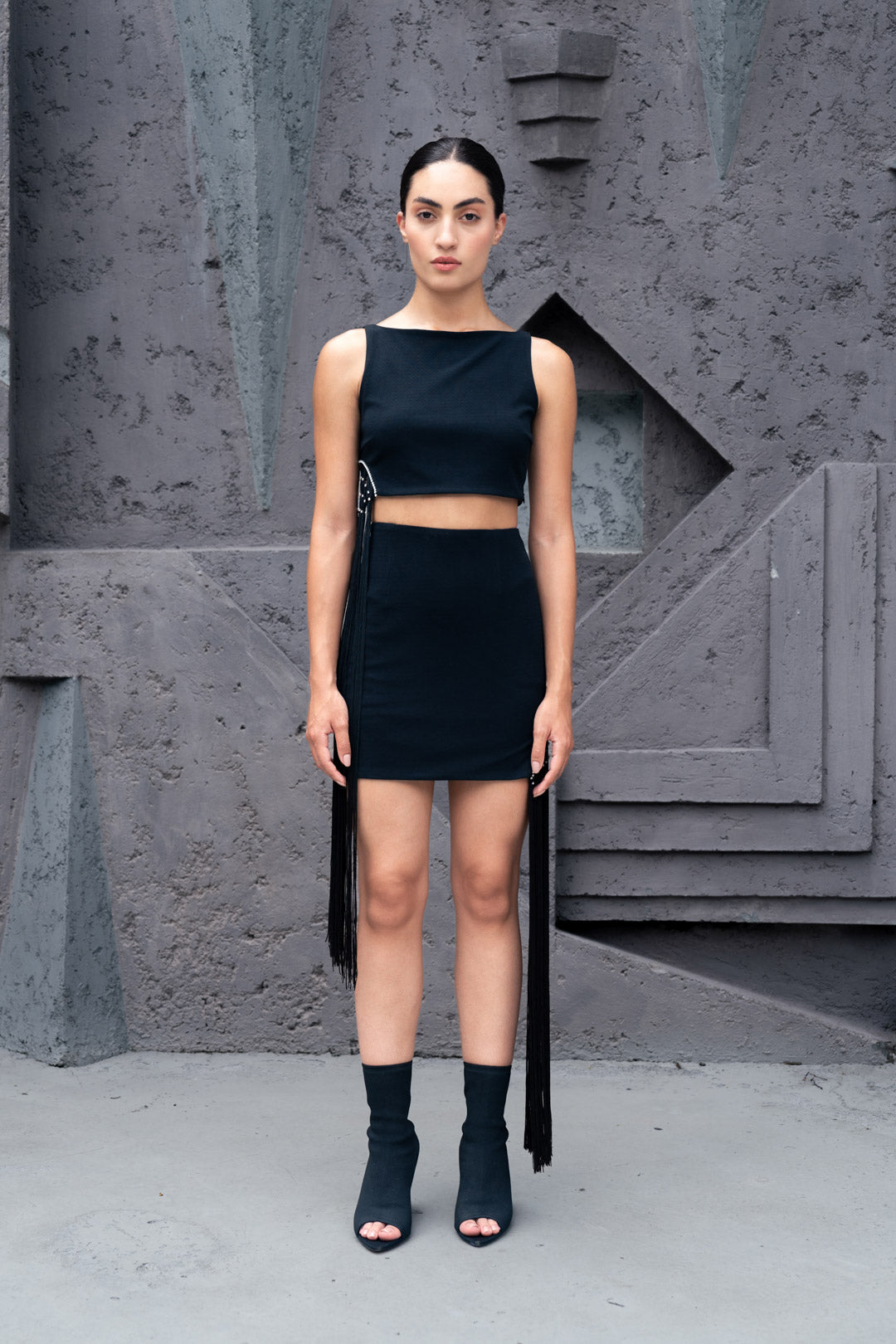 BRAIDED - FINGE CO - ORD SET WITH RHINESTONE EMBELLISHMENT - Sotbella