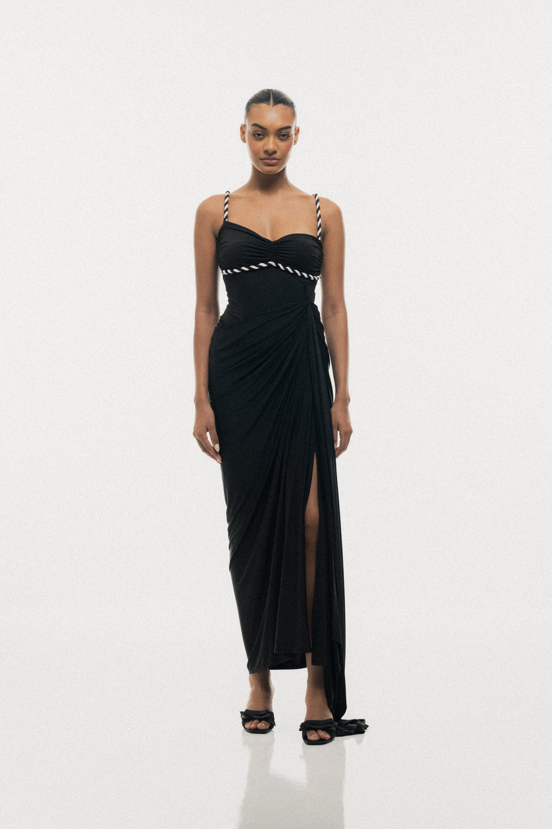 TWISTED CORD ROPE STRAP MAXI DRESS