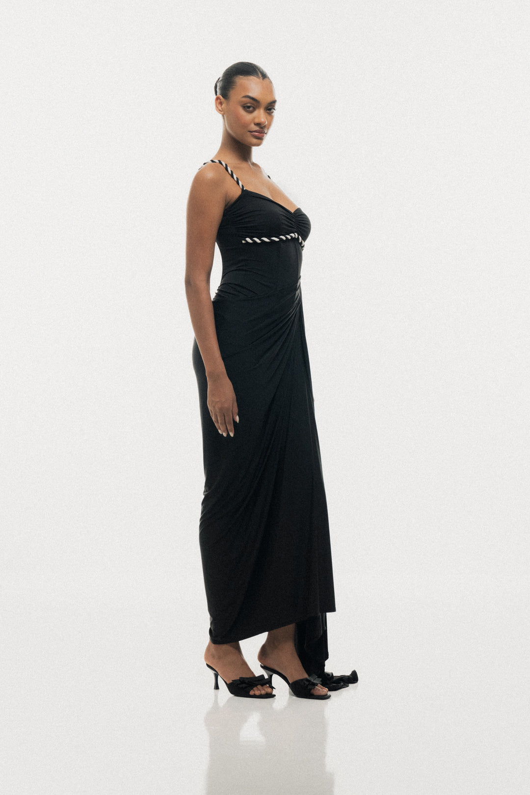 TWISTED CORD ROPE STRAP MAXI DRESS