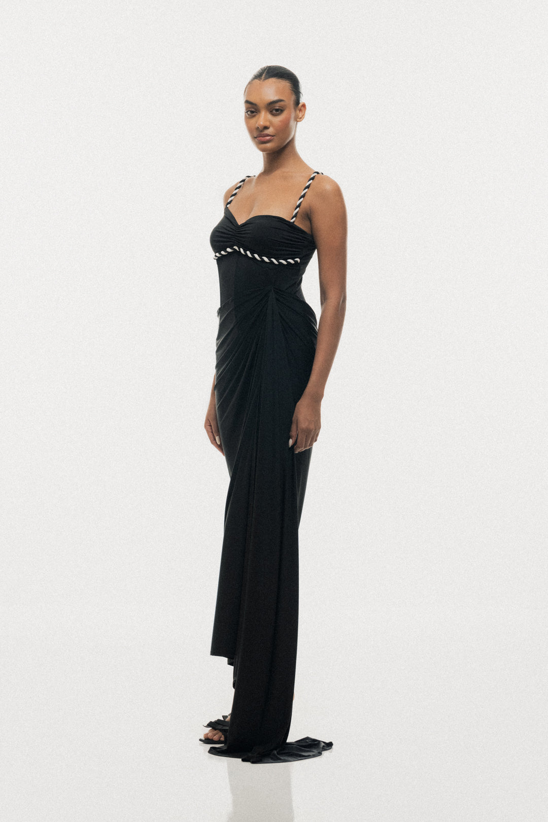 TWISTED CORD ROPE STRAP MAXI DRESS